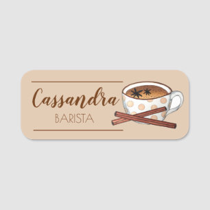 Masala Chai Tea Latte Teacup Indian Café Naamplaatje