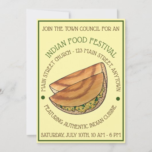 Masala Dosas South Indian Cuisine Food Festival Kaart (Voorkant)