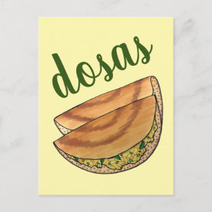 Masala Dosas Zuid-Indische voedselCuisine Potato D Briefkaart