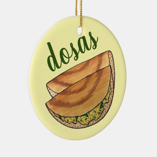 Masala Dosas Zuid-Indische voedselCuisine Potato D Keramisch Ornament (Rechts)