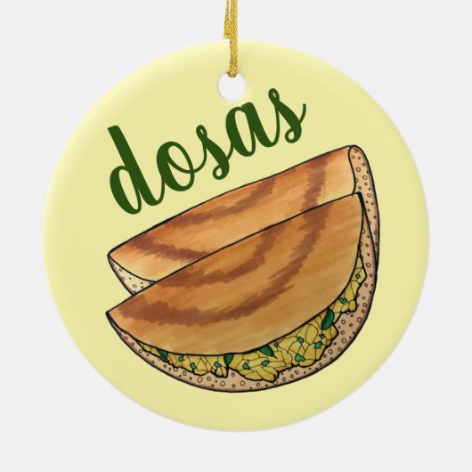 Masala Dosas Zuid-Indische voedselCuisine Potato D Keramisch Ornament (Achterkant)