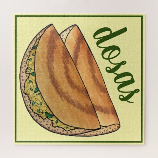 Masala Dosas Zuid-Indische voedselCuisine Potato D Legpuzzel (Horizontaal)