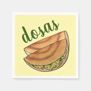 Masala Dosas Zuid-Indische voedselCuisine Potato D Servet