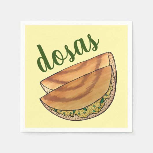 Masala Dosas Zuid-Indische voedselCuisine Potato D Servet (Voorkant)