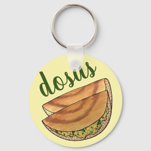 Masala Dosas Zuid-Indische voedselCuisine Potato D Sleutelhanger (Voorkant)