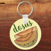 Masala Dosas Zuid-Indische voedselCuisine Potato D Sleutelhanger (Voorkant)