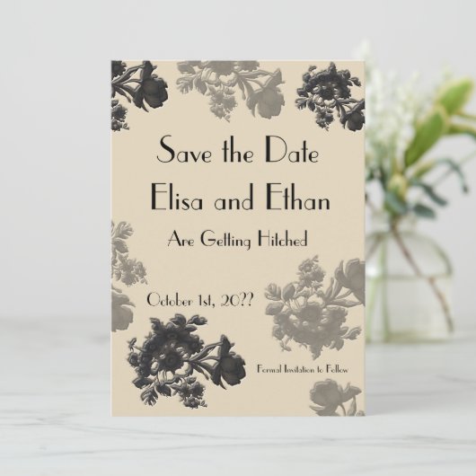 Masala Flora Save the Date Kaart (Staand voorkant)