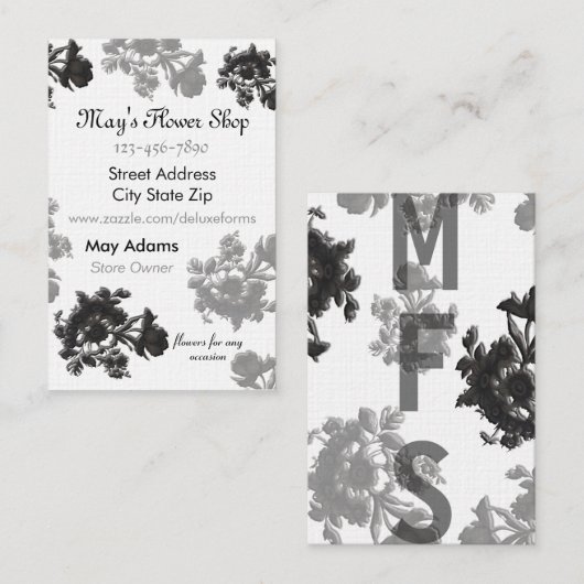 Masala Flora Visitekaartje (Voorkant / Achterkant)