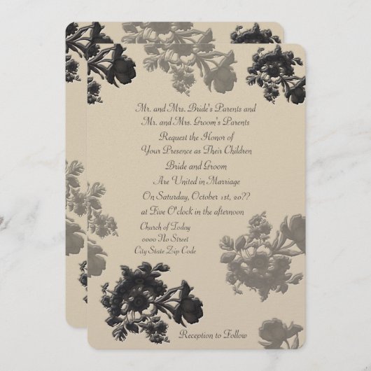 Masala Flora Wedding Kaart (Voorkant / Achterkant)