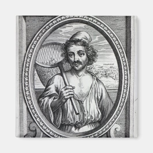 Masaniello, gegraveerd door Petrus de Iode Magneet (Voorkant)