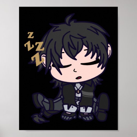 Masc Rover Chibi Wuthering Waves Sticker Poster (Voorkant)