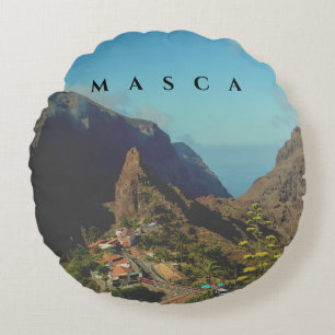Masca in Spanje -  Met twee verschillende zijden   Rond Kussen