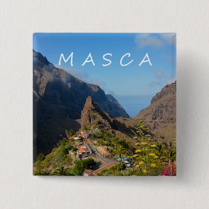 Masca in Spanje Vierkante Button 5,1 Cm