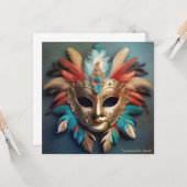 Máscara carnaval rugoso. kaart (Voorkant / Achterkant in situ)