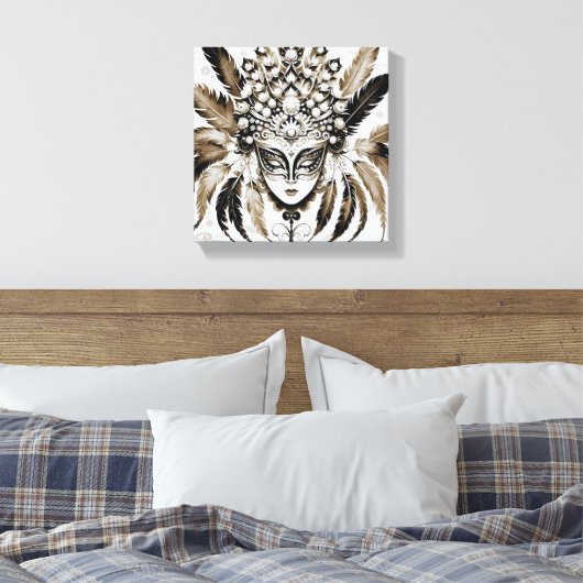 Máscara de carnaval  canvas afdruk (Insitu (Slaapkamer))