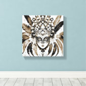 Máscara de carnaval  canvas afdruk (Insitu (Houten vloer))