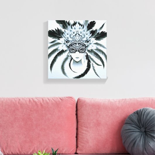 Máscara de carnaval para decoração  canvas afdruk (Insitu (Woonkamer))