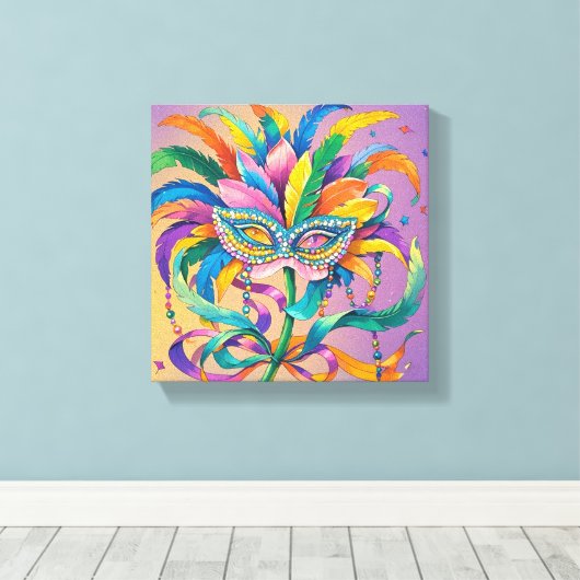 Máscara de carnaval para momentos divertidos  canvas afdruk (Insitu (Houten vloer))
