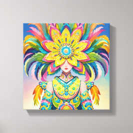 Máscara de flor para o carnaval  canvas afdruk