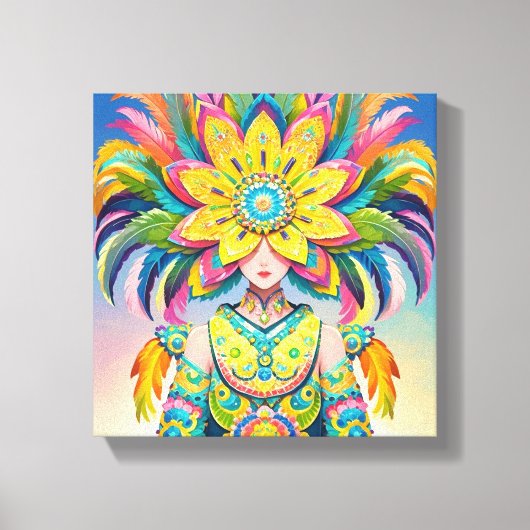 Máscara de flor para o carnaval  canvas afdruk (Voorkant)