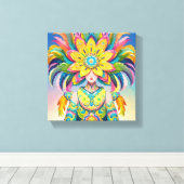 Máscara de flor para o carnaval  canvas afdruk (Insitu (Houten vloer))