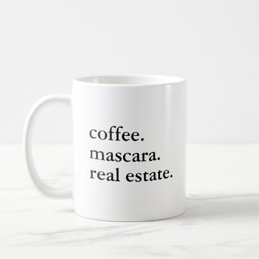 Mascara en vastgoedmakelaar moeder grappig koffiemok (Links)