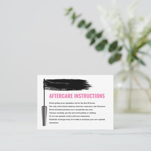 Mascara Eyelashes Brow Bar Nazorginstructies Visitekaartje (Staand voorkant)