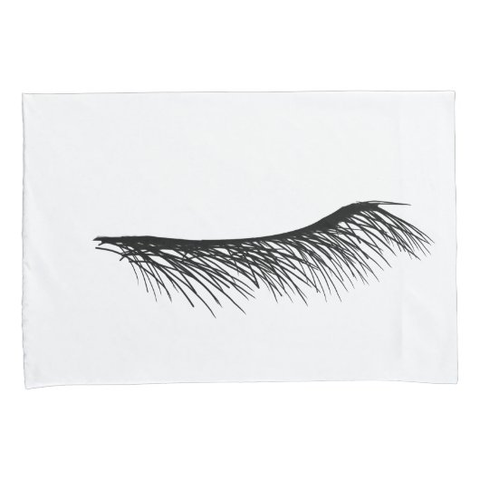 Mascara Lashes Ogen Slaap Zwart en Wit Wimper Kussensloop (Voorkant-Rechts)