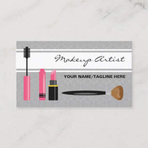 Mascara Lippenstift En Kwast Make-up Artiest Visitekaartje