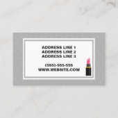 Mascara lipstick en penseelschrijver visitekaartje (Achterkant)