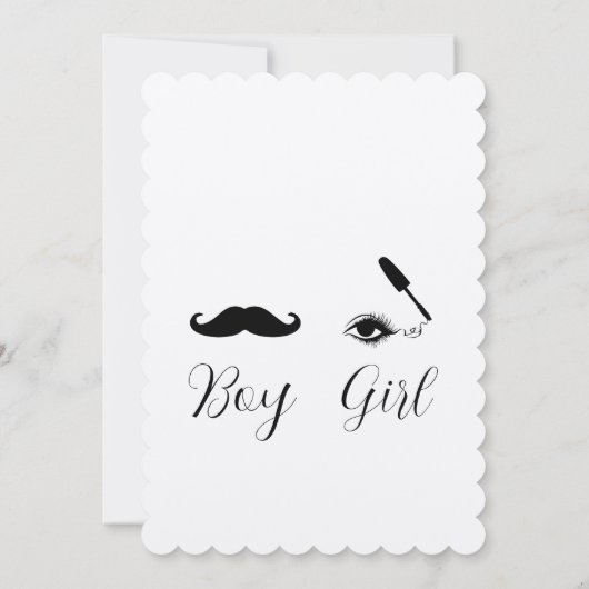 Mascara of snor Grappig Eigenzinnig Geslacht Onthu Kaart (Achterkant)