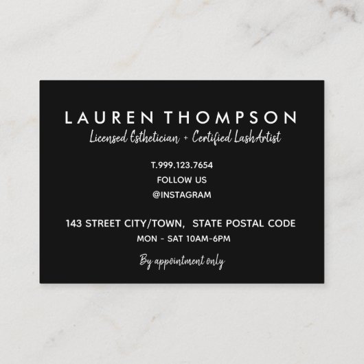 Mascara Wand Lash Extension Visitekaartje (Achterkant)