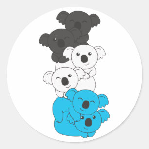 Mascic Flag Pride Lgbetq Cute Koala Pile Classic R Ronde Sticker