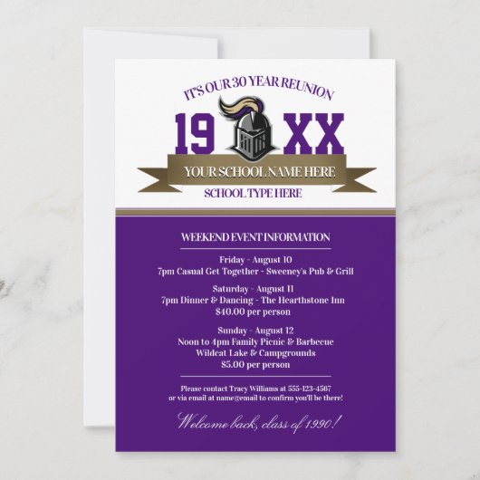 Mascot Banner Class Reunion-uitnodigingen Kaart (Voorkant)