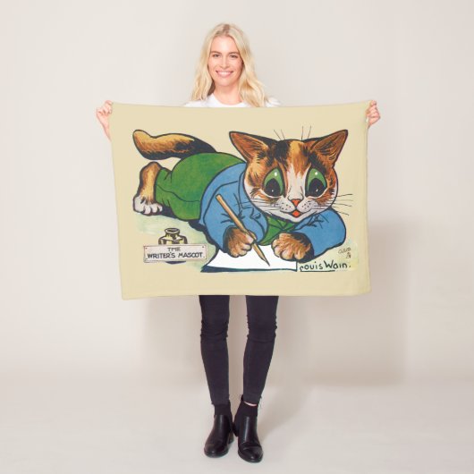 Mascot Cat van de schrijver, Louis Wain Fleece Deken (In situ)