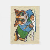Mascot Cat van de schrijver, Louis Wain Fleece Deken (Voorkant)