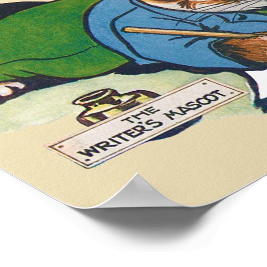 Mascot Cat van de schrijver, Louis Wain Poster (Hoek)