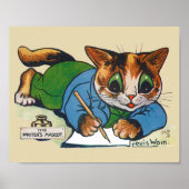 Mascot Cat van de schrijver, Louis Wain Poster (Voorkant)