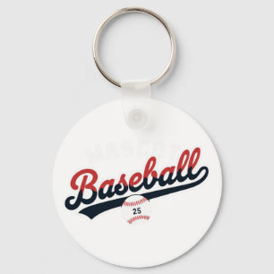 Mascot Honkbal Retro Logo Sleutelhanger