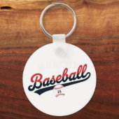 Mascot Honkbal Retro Logo Sleutelhanger (Voorkant)