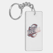 Mascot-honkbalgrafiek Sleutelhanger (Voorkant Links)