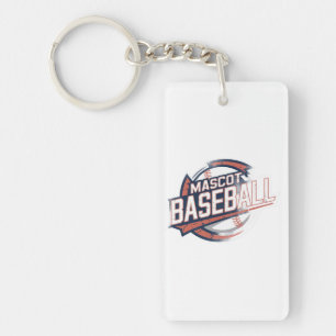 Mascot-honkbalgrafiek Sleutelhanger
