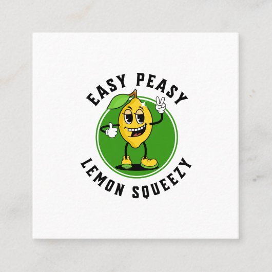 Mascot Lemon Vierkante Visitekaartje (Voorkant)