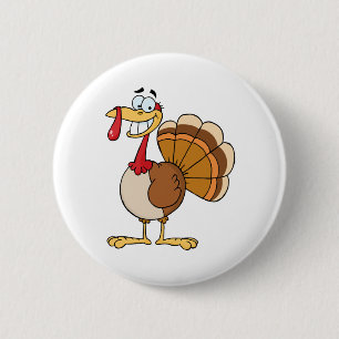 Mascot-tekenfilm Turkije Ronde Button 5,7 Cm