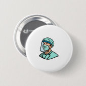 Mascot voor medisch professioneel gezichtsmasker ronde button 5,7 cm (Voorkant /achterkant)