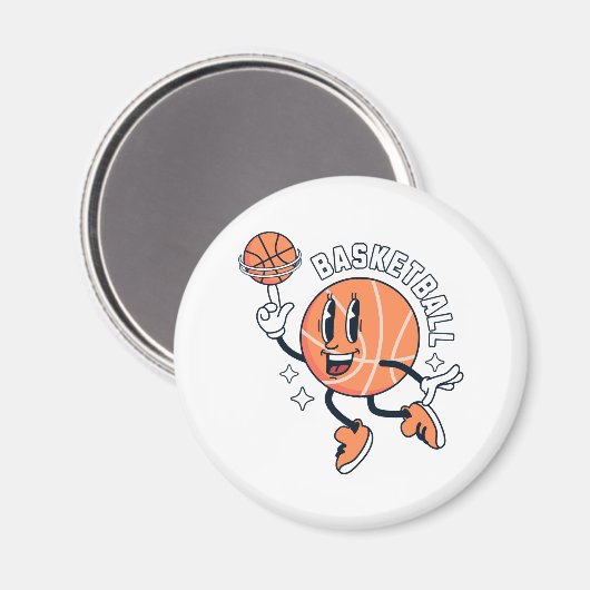 Mascotte_Basket_Ball_Sport Magneet (Voorkant / Achterkant)