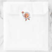 Mascotte_Basket_Ball_Sport Ronde Sticker (Tas)