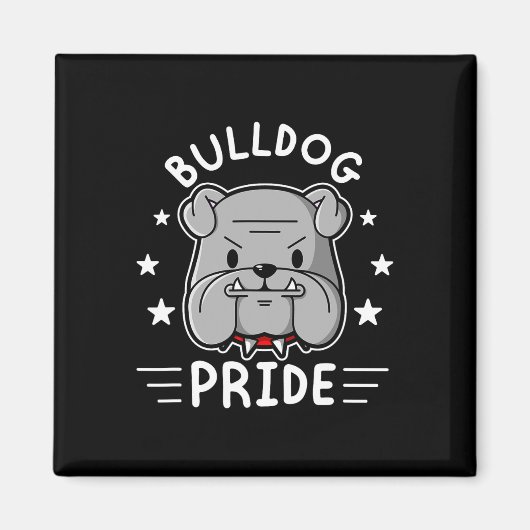 Mascotte Engelse Bulldog Pride en loyaliteit Magneet (Voorkant)