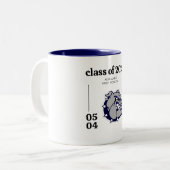 Mascotte klasse van Afstuderen Tweekleurige Koffiemok (Voorkant links)
