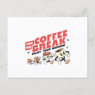 Mascotte koffie - Tijd voor koffiepauze Briefkaart